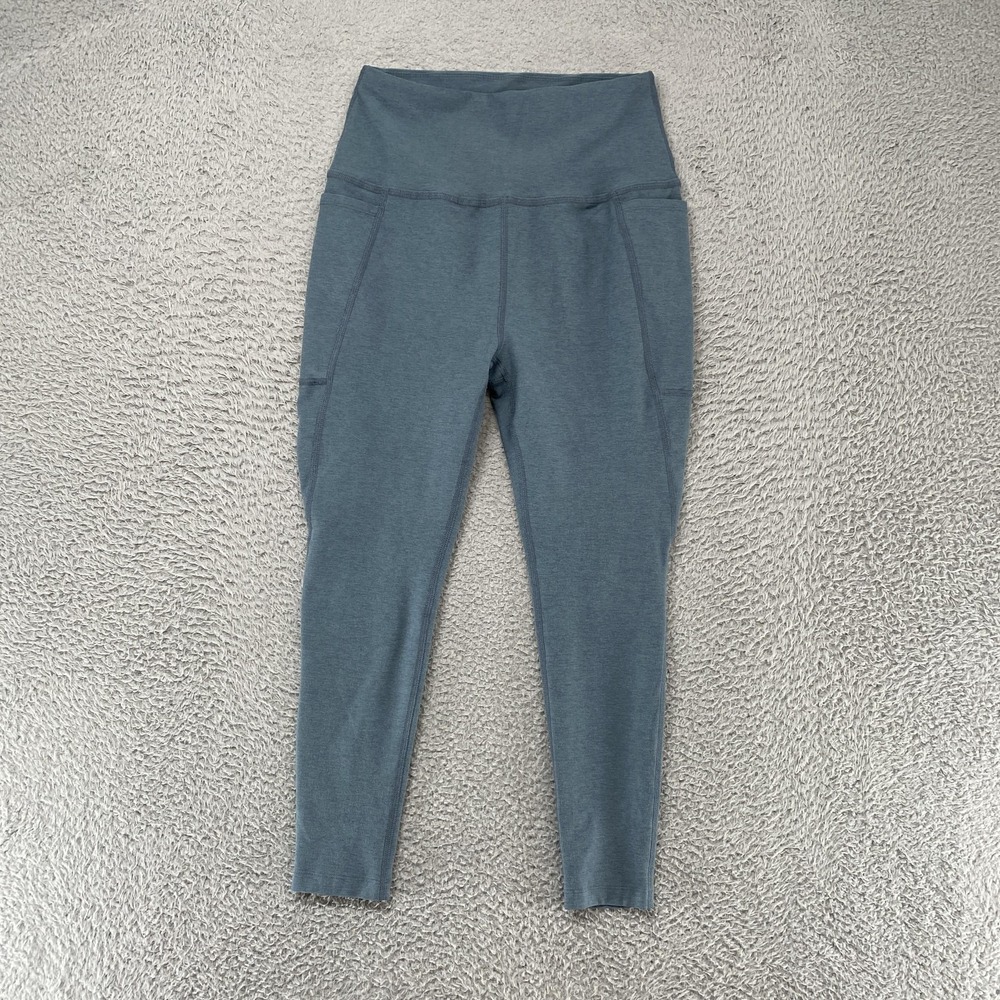 Beyond Yoga Leggings Womens XL High Rise Ankle Pockets Yoga Gym Spacedye Blue
